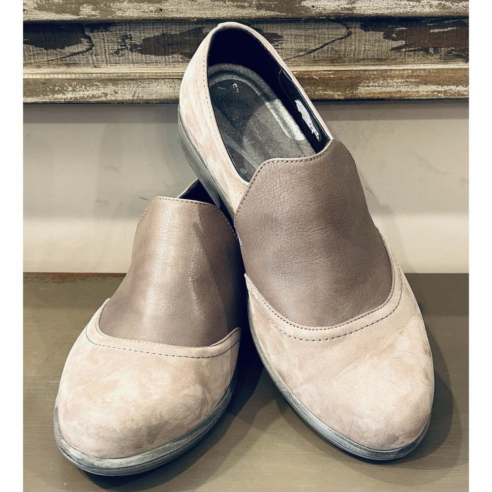 NAOT Women's‎ Angin Nubuck Taupe Leather Slip On Loafers Comfort EU 37 US 6/6.5
